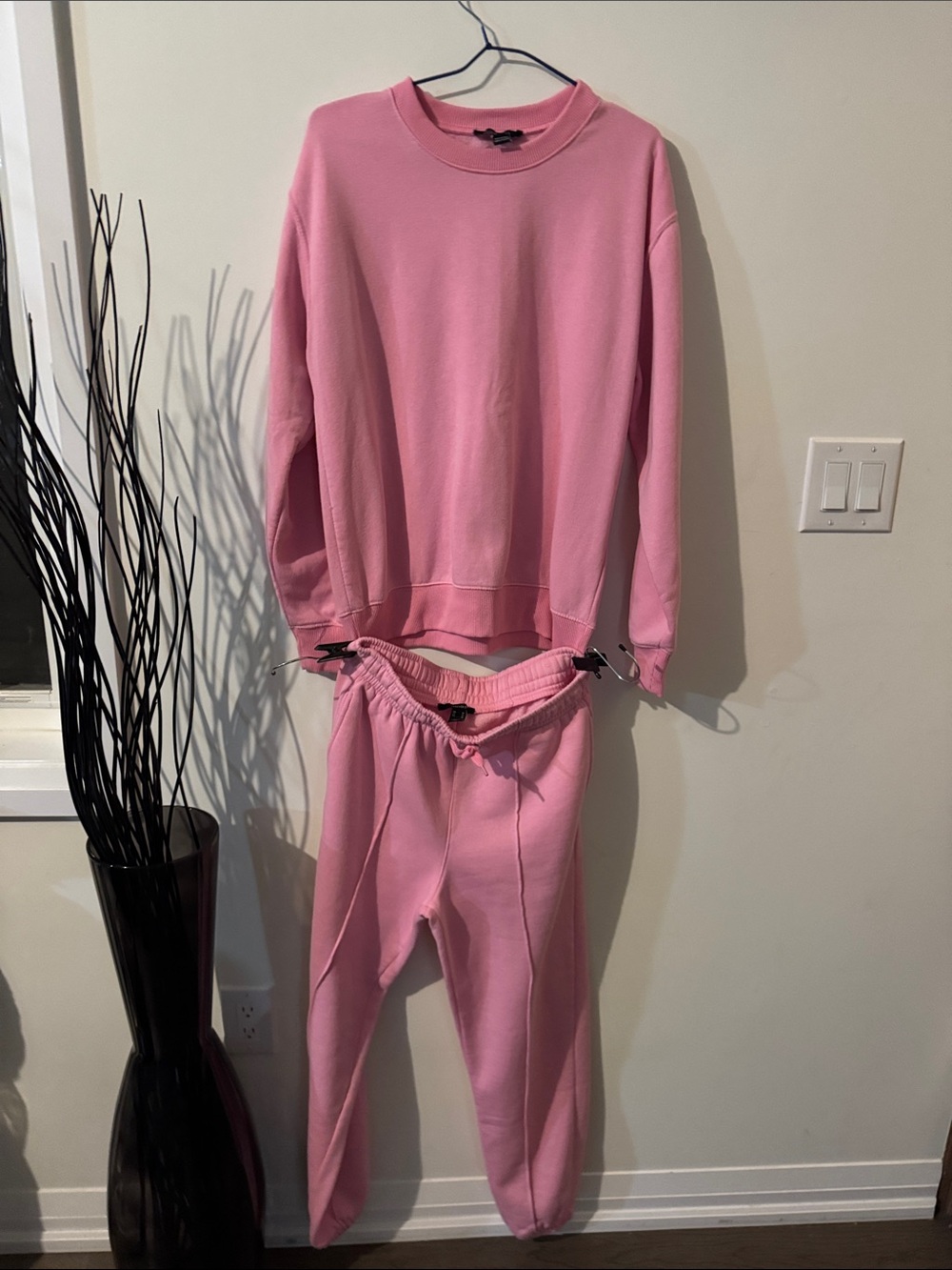 Forever 21 Pink Cozy Sweatshirt & Jogger Set